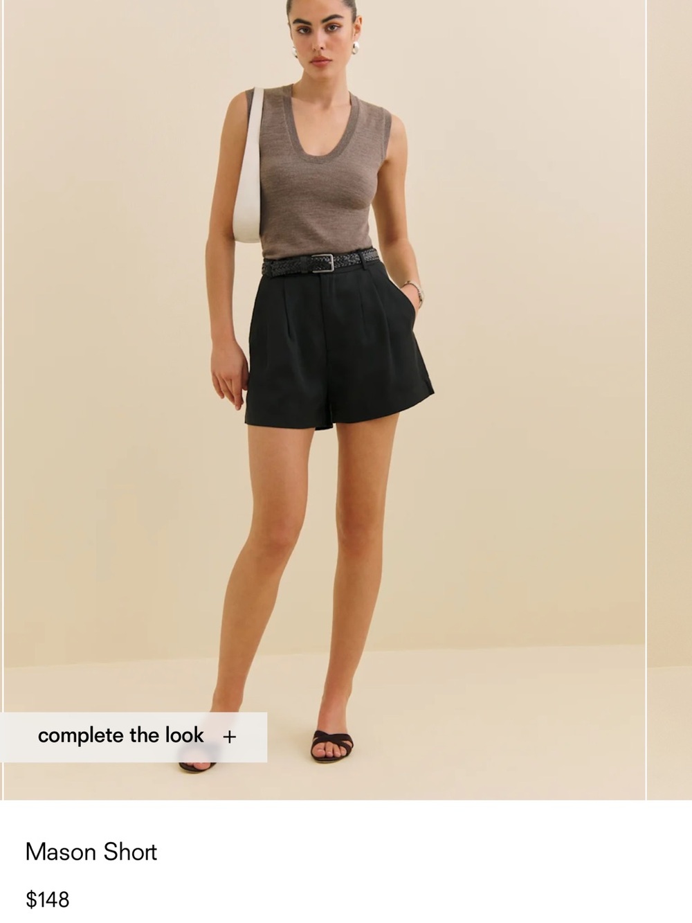 Reformation Mason Short — Women's Black Tailored Shorts